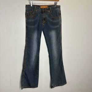 VTG Y2K Apollo Bootcut Jeans Juniors 5/6 Blue Low Rise Nostalgic Grunge Pop-Punk